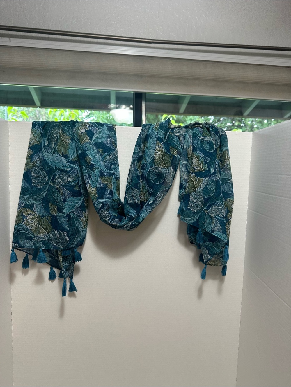 Beautiful Paisley Print Teal & Green Scarf